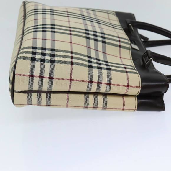 BURBERRY Nova Check Hand Bag Canvas Beige Auth ep4500 - Picture 4 of 16